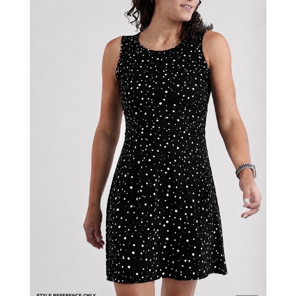 Title Nine Polka Dot Sleeveless Active Dream  Dress Black White A-Line Medium